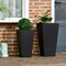 Magnesium Oxide Stackable Outdoor Planter Set of 2 with Drainage Holes
